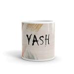 Rish Yash Texture Name Theme Printed Multicolor Ceramic Beverage Mug With Handle, 350 Ml