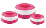 PEARLPET Insulated Stainless Steel Casserole Set of 3 (1000 ml, 2000 ml, 3000 ml) , Regent Pink