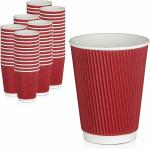SEZ 10OZ (300ML Red) Pack Of 500 Ripple Paper Disposable Coffee Cups for Event Wedding Party and Office use
