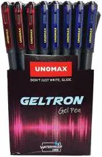 Unomax Geltron Gel Pen Jar Pack of 50 (35 Blue, 12 Black and 3 Red)