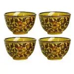 Caffeine Brown Ceramic Dessert Bowl (Set Of 4)