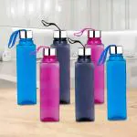 galleyway Frosty Plastic Food Grade Fridge Square Water Bottle Set (Pack of 6)