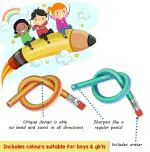 Crackles Flexible Bendy Flexible Pencil With Eraser - Set Of 10