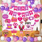 Zyozique Bachelorette Party Decorations Set - Banner, Balloons & Photo Booth Props (Pack OF 54)