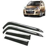 Kingsway Car Wind Deflectors Rain Guard Window Visor for Maruti Suzuki Wagon R 2010, 2011, 2012, 2013, 2014, 2015, 2016, 2017, 2018 Model, Car Door Visor with Chrome Lining Online India, Car Sun Shades