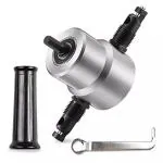 KHETOOL Nibble Metal Cutting Double Head Sheet Nibbler Saw Cutter Tool Drill Attachment Free Cutting Tool Nibbler Sheet Metal Hand Tools