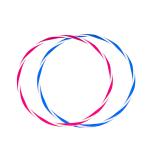 Fitfix Plastic Lemon/White, Blue/White, Red/White, Violet/White, Green/White, Grey/White, Orange/White Fusion Welded Helix Sports Hula Hoop Exercise Fitness Playing Ring - 18 Inch (Pack Of 2)