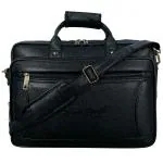 Hard Craft Vegan Leather 16.5 inch Large Size Messenger Bag for men | Laptop Bag |Office Bag || Laptop Sleeve (Black)