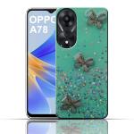 ZORZO Back Case Cover for Girls | Sparkle Glitter | Stylish for Ladies Women Back Case Cover for Oppo A78 (5G)-Green