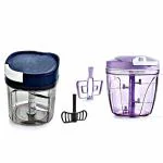 Somunita Plastic (Combo Pack of 2 Multifunctional) Meat Grinder Mixer, Slicer, Salad Maker Tools