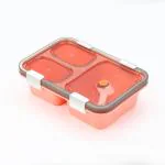 A4Four lunch box for kids man office/school/hospital Leakage Proof l Lunch Box with Fork,Chopstick & Spoon Lid Office Food Container 3 Compartment for School Kids and Adults