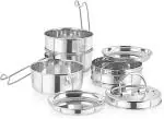 NEELAM Stainless Steel Tiffin Plate 8x4 4 Containers Lunch Box 2000 ml