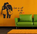 Lanstick Vinyl Multicolor Love Is All In Air Image Self Adhesive Wall Sticker 24 inch