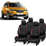 AUTO-SAFE Black, Red PU Leather Car Seat Cover for Renault Triber