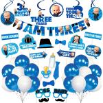 Zyozique Unisex Blue Letter Print Birthday Decoration