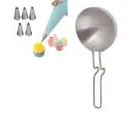 BLUE WONDER Cake Decorating 6 Pcs Nozzle with Stainless Steel Tadka Pan and (Multicolour, Pack of 2)