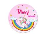 Ashvah Multicolour Engineered Wood Unicorn Customizable Fridge Sticker Magnet-Gift On Happy Birthday For Friend, Daughter, Name-Viraaj
