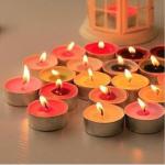 Four Stripes Multicolor Wax Tealight Candles (Pack Of 50) | Pooja Needs | Diya/Candles | Tea Light candles