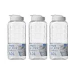 Lock & Lock Chess Plastic Transparent Fridge Bottle 1 L (Set of 3)