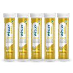 WELLFA Skin Glow Tablets Effervescent Tablets With L-Glutathione 500Mg And Vitamin C Fizz Tablets, Orange Flavor (Pack Of 5)