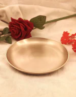 Krishay Store Kansa Bronze Dinner Plate/Puja Thali, Serving Tray 7 Inch,