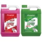 Fivanta Long-Lasting Refreshing For All Utensils Dishwashing Liquid Gel 10L (Neem 5L + Rose 5L)