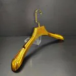 DHANAK Gold Wide Shoulder Durable Thick Clothes Plastic Cloth Suit Hanger Non-Slip Plastic Clothing Hanger (6)