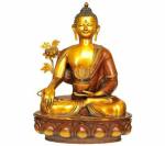 Idol Collections Multicolor Brass Buddha Idol Statue The Universal Teacher, 38.5 Inch