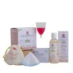 Avni Silicone Menstrual Hygiene With Antimicrobial Cloth Reusable Menstrual Medium Cup And Cup Wash - Medium Cup And 100Ml Wash (Set Of 2)