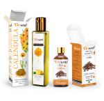 GO WOO Pack of 2 Coffee Essential Oil and Calendula Carrier Oil-100% Natural Oil for Hair 110ML