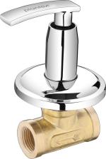 Plantex Silver, Gold Brass Concealed Stop Valve With Teflon Tape And Adjustable Wall Flange - Mirror-Chrome Finish