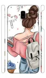 YAPZONE | Designer Back Case Cover for Samsung Galaxy J6 Plus / J6+ | Cool Girl with Books and Bag |