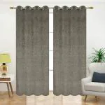 JARS Collections Set of 2 Emboss velvet suede Blackout Grey Window Curtains(4x6 ft)