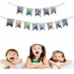 SHANAYA Super Heroes Theme Happy Birthday Paper Hanging Bunting Banner (13 Pieces Card)