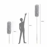 SZONZ Microfiber Feather Duster Bendable & Extendable Fan Cleaning Duster with 100 inches Expandable Pole Handle Washable Duster for High Ceiling Fans, Window Blinds, Furniture (MULTICOLOR)
