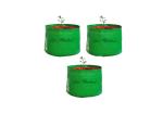 Go Hooked Green Plastic UV Treated Grow Bags For Terrace Gardening 45 cm x 45 cm (Pack of 3)