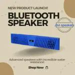 jhn SPEAKERS Bluetooth Wireless Portable Speaker 5.0 Soundbar with 5W RMS, Upto 5 Hrs Playtime Aux/USB Port/SD Card Cinematic Sound 2.1CH with Built-in Subwoofer and Bass (Red)