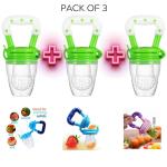 ShopiMoz Pack of 3- Soft Silicone Fruit Teether for Babies||Fridge & Dishwasher Safe