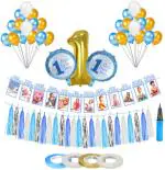 AMFIN First Birthday Decorations boy / 1st Birthday Decoration for boy / First Birthday Decorations boy / Birthday Decoration Items Combo