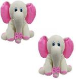 Kashish Trading Company Soft toy white elephant set of -2, (25-30) - 30 cm (Multicolor)