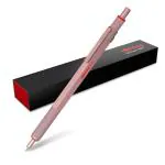 Rotring 600 Metallic Ballpoint Pen Medium Point Black Ink Rose Gold Barrel With Non-Slip Knurled Grip Refillable 1 Count
