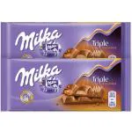 Milka Triple Caramel Bar, 90 G (Pack Of 4)