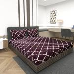 DECOREZA Home Premium Cotton Elastic Fitted Bedsheets with 2 King Size Pillow Covers | Double Bed with All Around Elastic 210 TC Supersoft | Size - 72 King Sizex78+8 inches, Green Floral