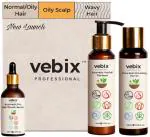 VEBIX PROFESSIONAL Hairfall Control Ayurvedic Regimen Lotus Antihairfall Shampoo Anti Hairfall Oil And Hair Growth Serum, 350 Ml (Set Of 3)