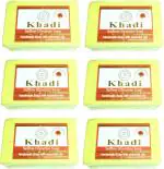 Khadi Herbal Natural Saffron Glycerin Soap, 125 Gm Each (Pack Of 6)