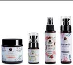 Padmakshi Ayurveda Facial Cleanser (100ml)+ Pure Rose Petal Mist (100ml)+ Vitamin C Face Serum (30ml)+Ayurvedic Facial Gel (100gm) For Deep Cleansing|Anti-aging (Combo of 4)