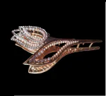 Shivoria Claw Clip Pearl Leaf with Mini flower Design| | Pearl Hair Clip Clutcher Ladies