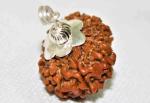 Feel Touch Mart Original Certified 10 Mukhi Rudrakdha Natural Nepali Das Mukhi Rudraksha Pendant Ten Face Rudraksha Brown Bead Repersent by Lord Vishnu Bhagwan