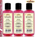 Khadi Herbal Rose Face Wash For Natural Moisturizing And Renovating (Pack Of-3)