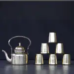 Indian Bartan Brass Teapot Set With Glasses